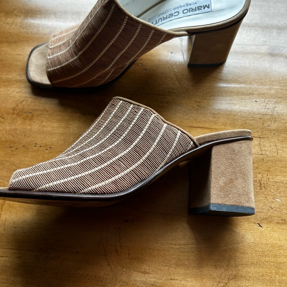 Brown Leather Mules with Classic Design